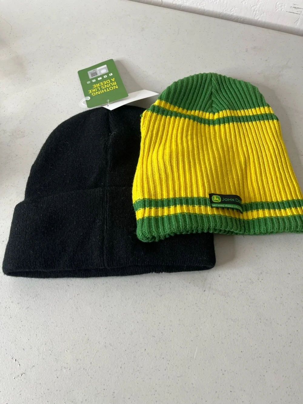 John Deere men’s  Knit Beanie Duo - Green, Yellow & Black